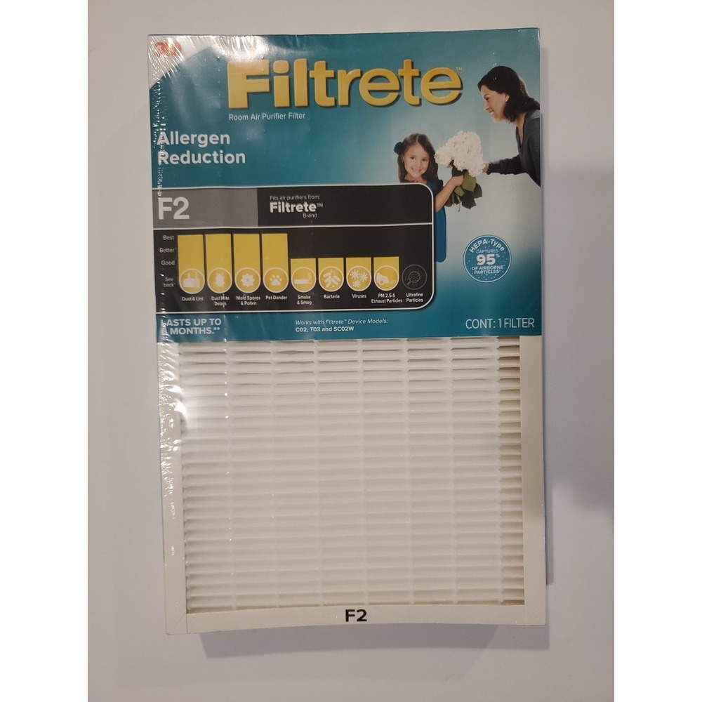 3M Filtrete F2 Allergen Reduction Room Air Purifier Filter - New